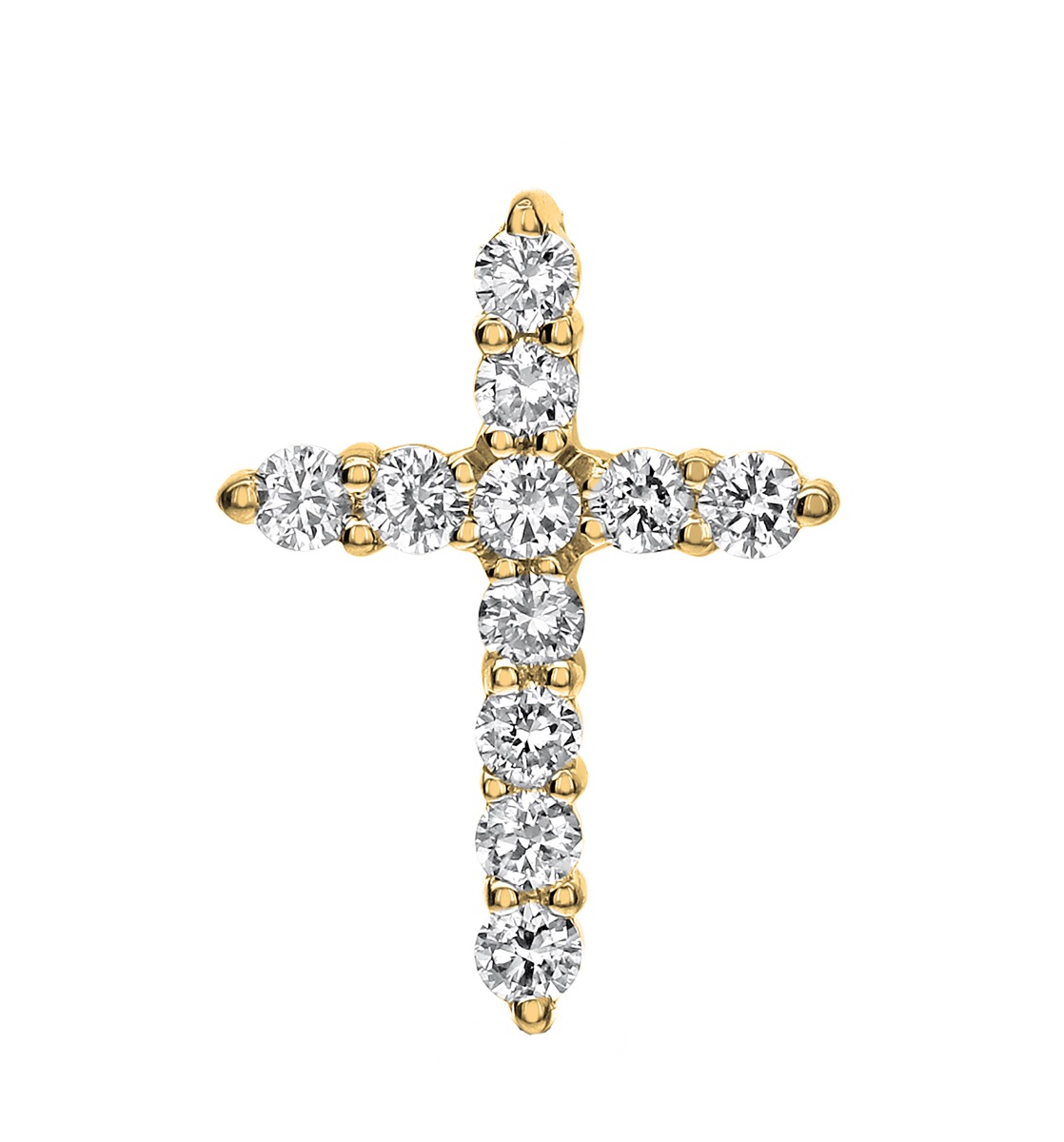 18kt Yellow Gold Diamond Cross Pendant