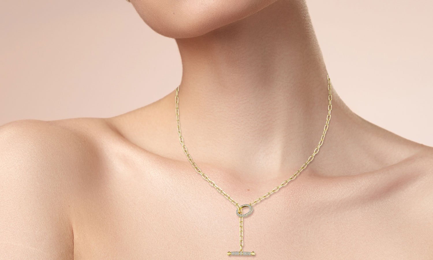 Penny Preville 18" "Links Diamond Toggle Necklace