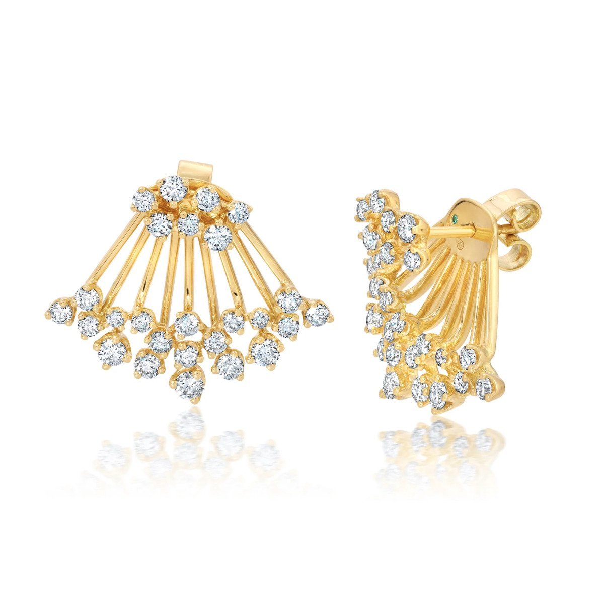 Graziela Gems Diamond Açaí Earrings & Jackets in 18kt Yellow Gold