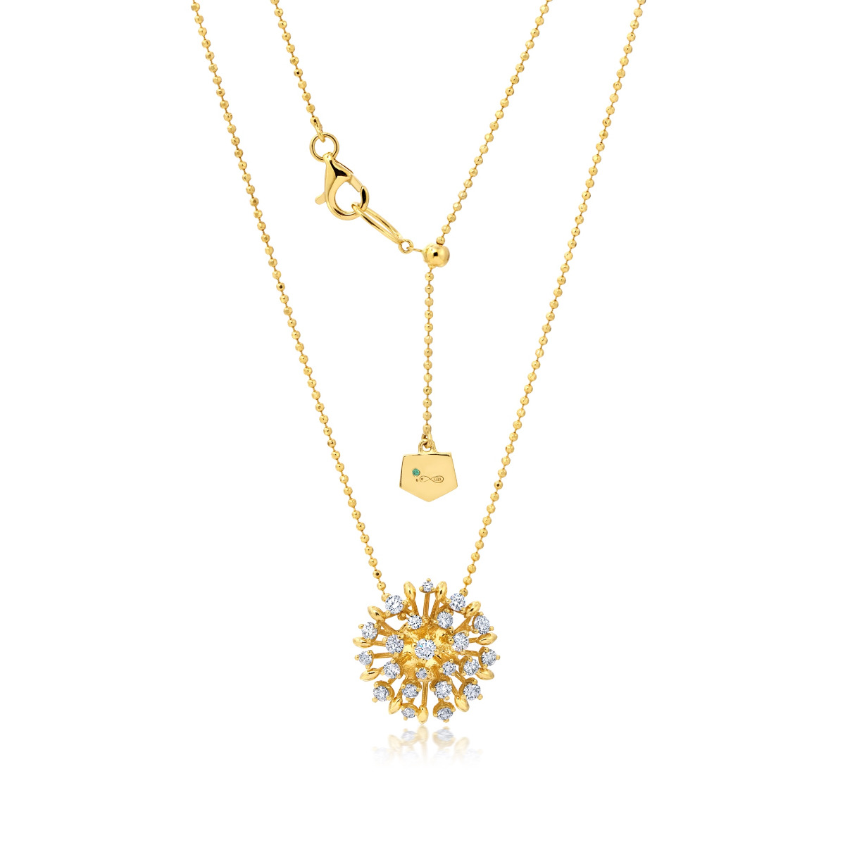 Graziela Gems Large Diamond Lily Pendant Necklace
