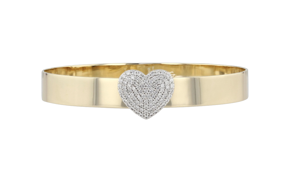 Phillips House "Love Always" Affair 14kt Yellow Gold Heart Diamond Bracelet