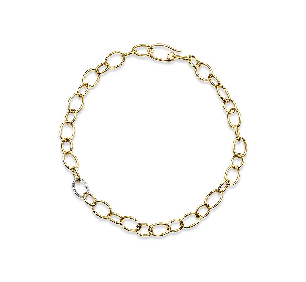 Rudolf Friedmann 14kt Yellow Gold Diamond Link Necklace