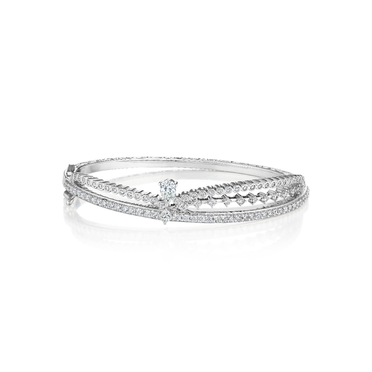 Diamond Drape 18kt White Gold Bangle Bracelet