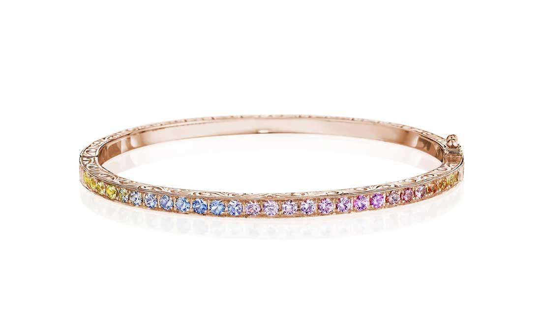 Penny Preville Thin "Watercolor" Bangle in 18kt Rose Gold