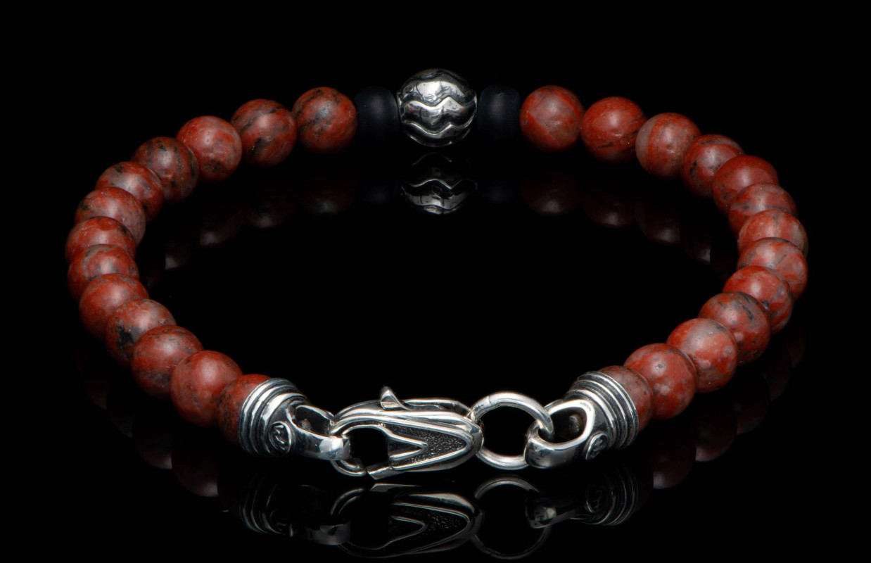 "Brookings" Red Jasper Beaded Large Bracelet