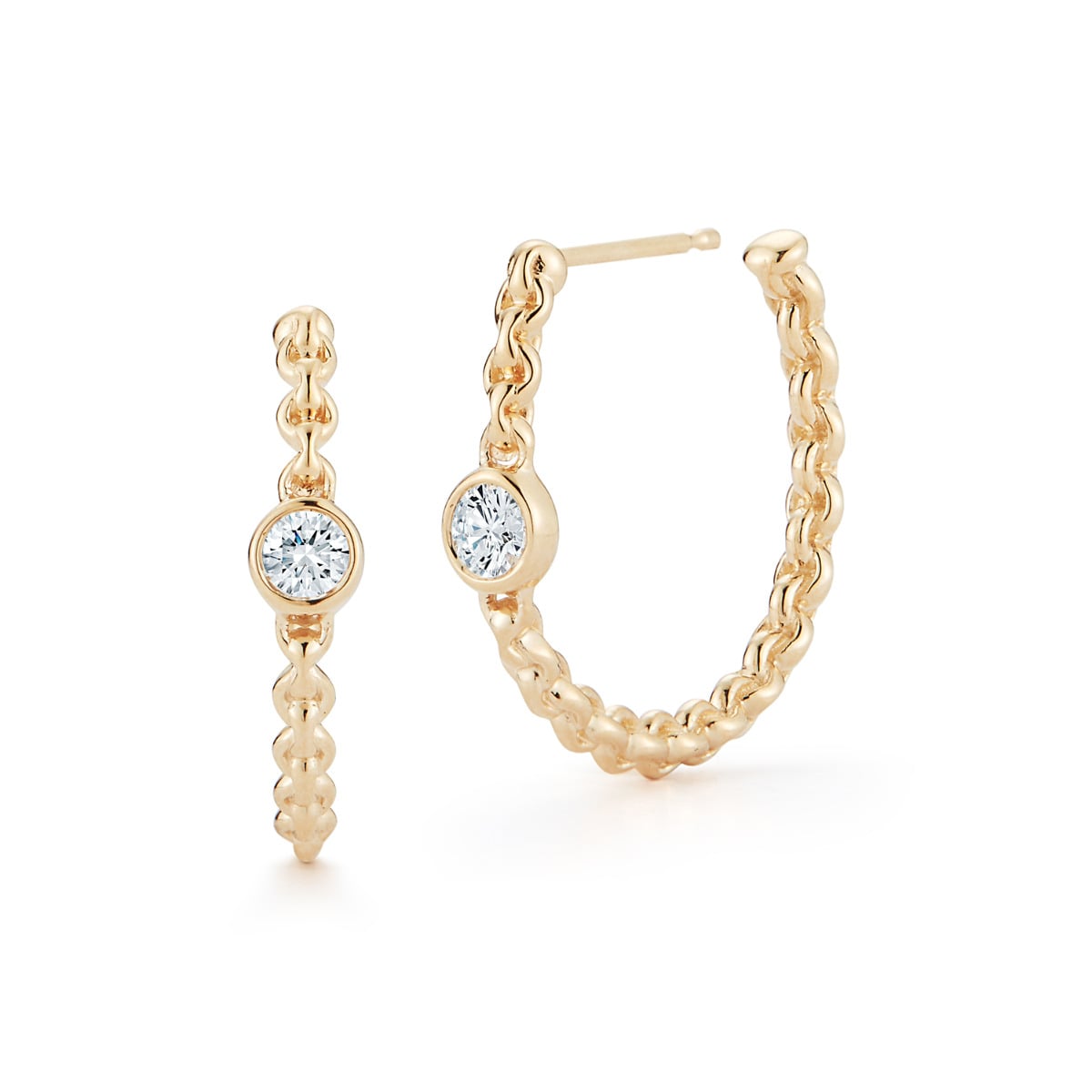 Barbela Design Diamond Dani 14kt Yellow Gold Hoop Earrings