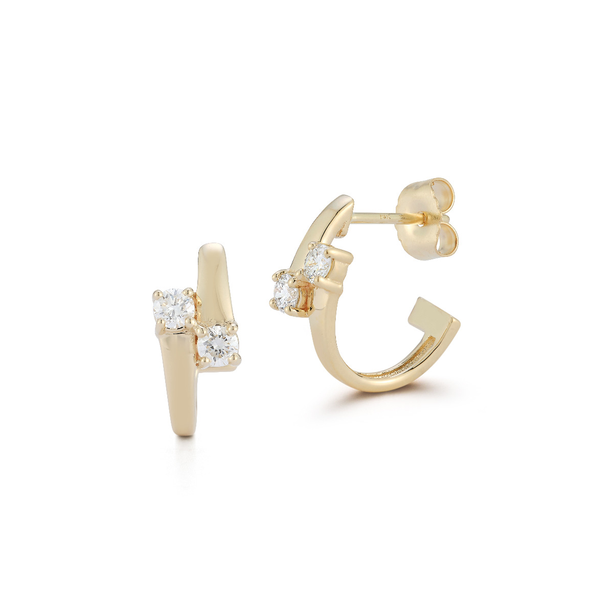 Barbela Design Diamond Cori 14kt Yellow Gold Hoop Earrings