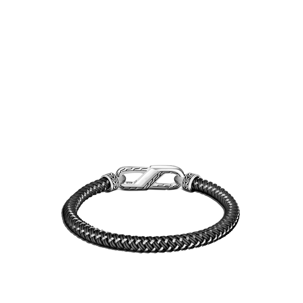 John Hardy "Classic Chain" Black Men's Bracelet with Steel Cord