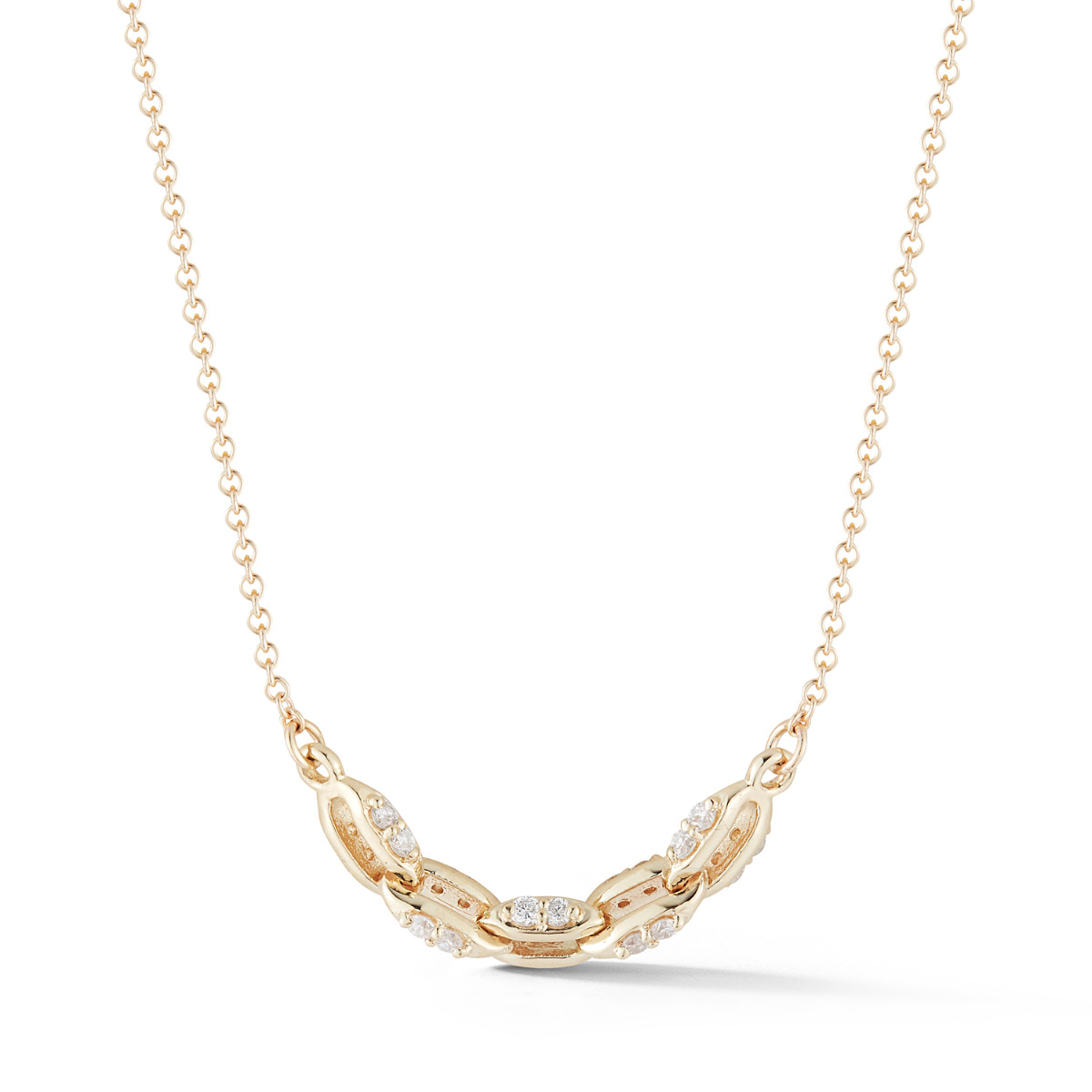 Barbela Design Diamond Swing 14kt Yellow Gold Necklace 