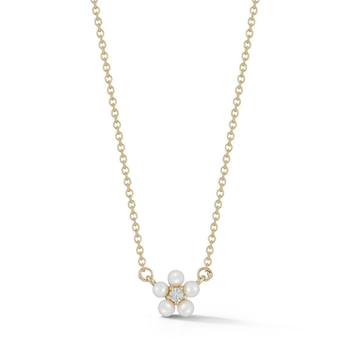 Barbela Design Pearl Willa 14kt Yellow Gold Diamond Necklace 