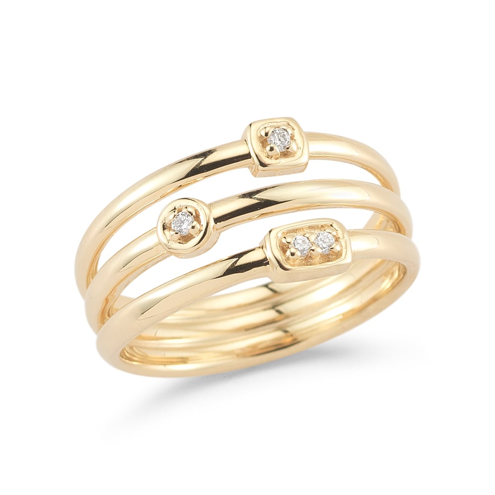 Barbela Design Diamond Liberté 14kt Yellow Gold Ring