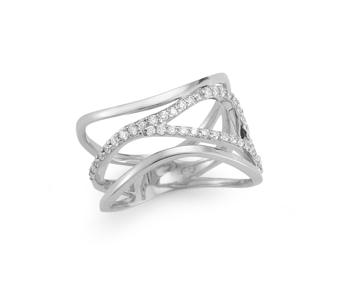 Barbela Design Diamond Finn 14kt White Gold Ring