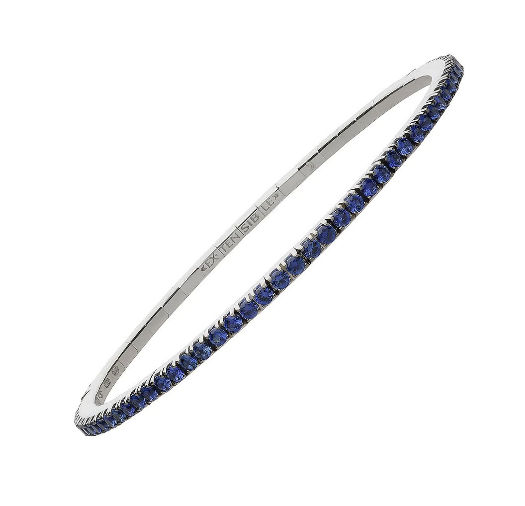 Roberto Demeglio "Extensible" Blue Sapphire 18kt White Gold Stretch Bracelet