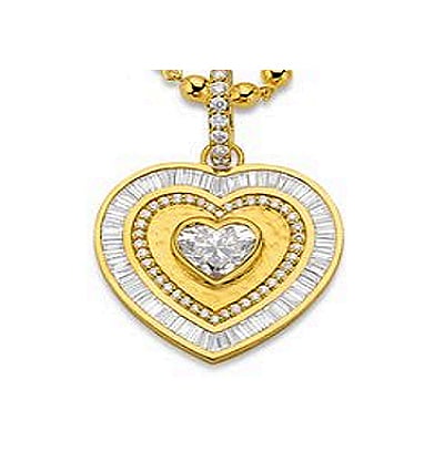 Buddha Mama Diamond Heart Pendant in 20kt Yellow Gold
