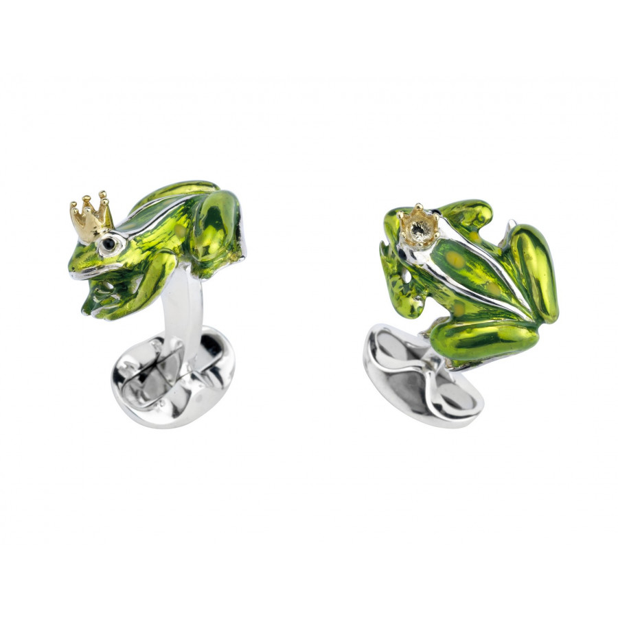 Deakin & Francis Frog with Crown Cufflinks