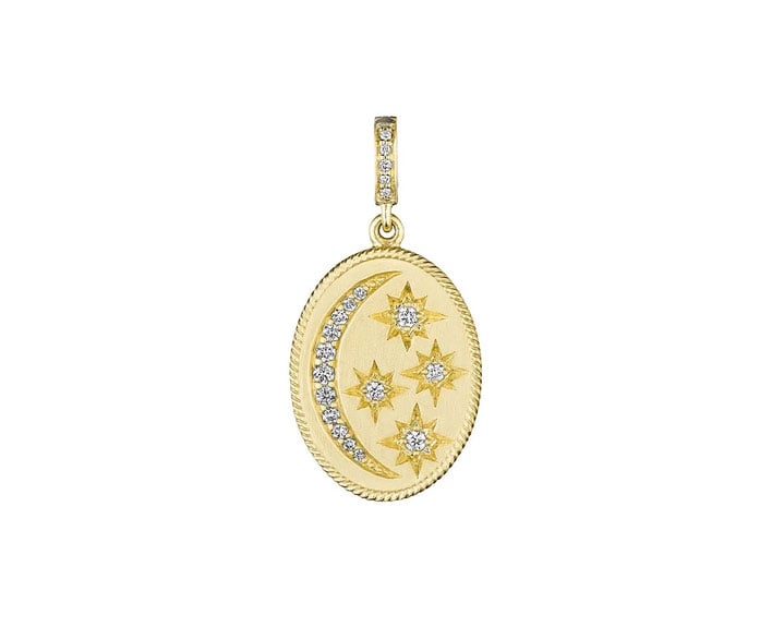 Penny Preville Double Oval Moon & Star Medallion Yellow Gold