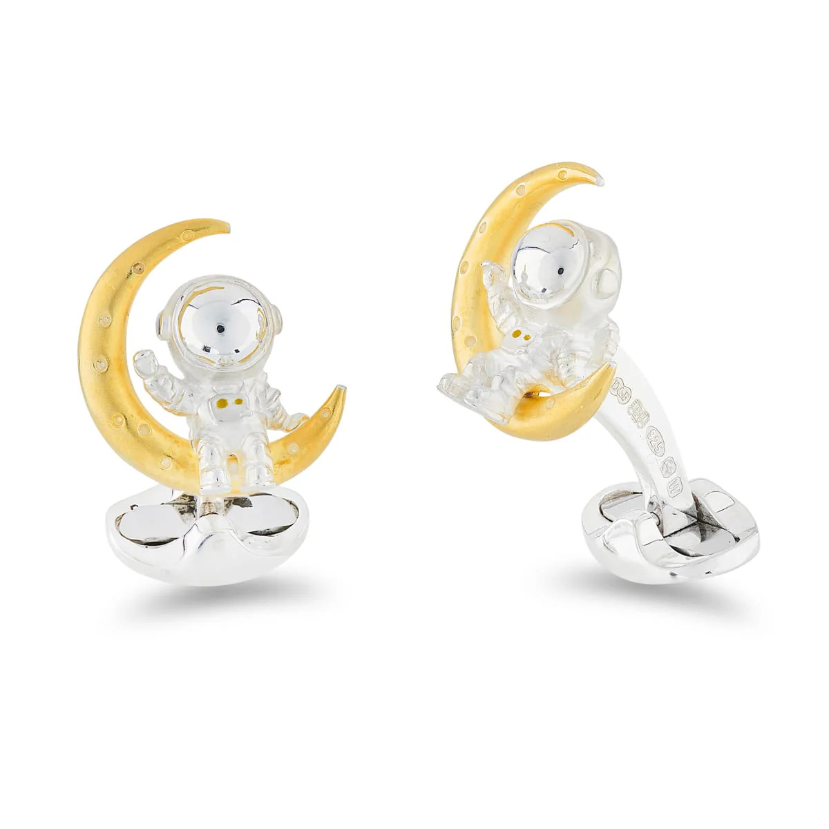 Deakin & Francis Sterling Silver Astronaut And Moon Cufflinks