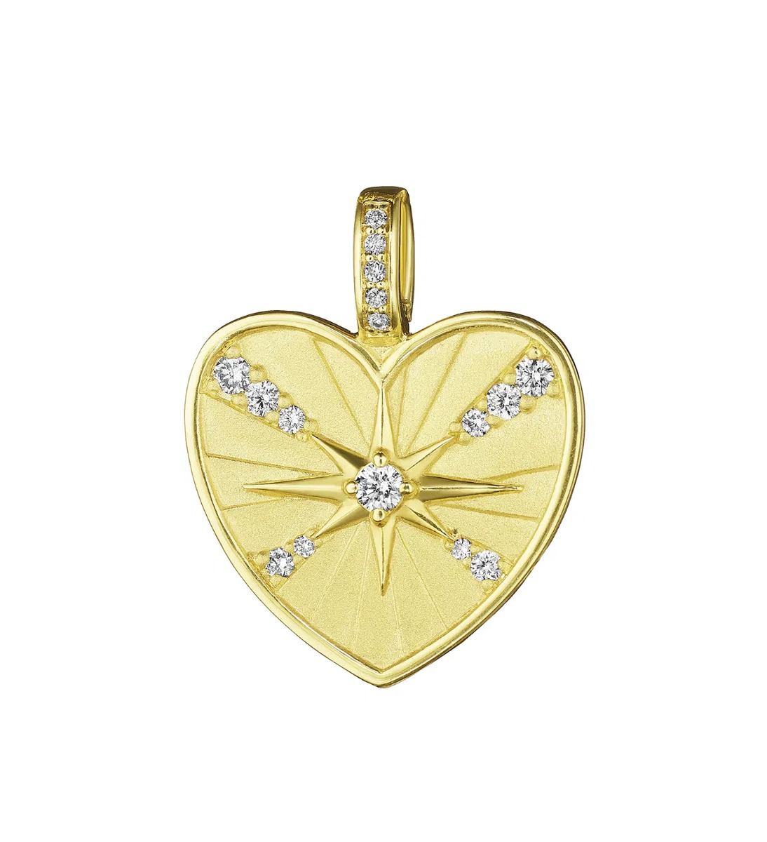 Penny Preville Petite Starburst Heart Medallion in 18kt Gold