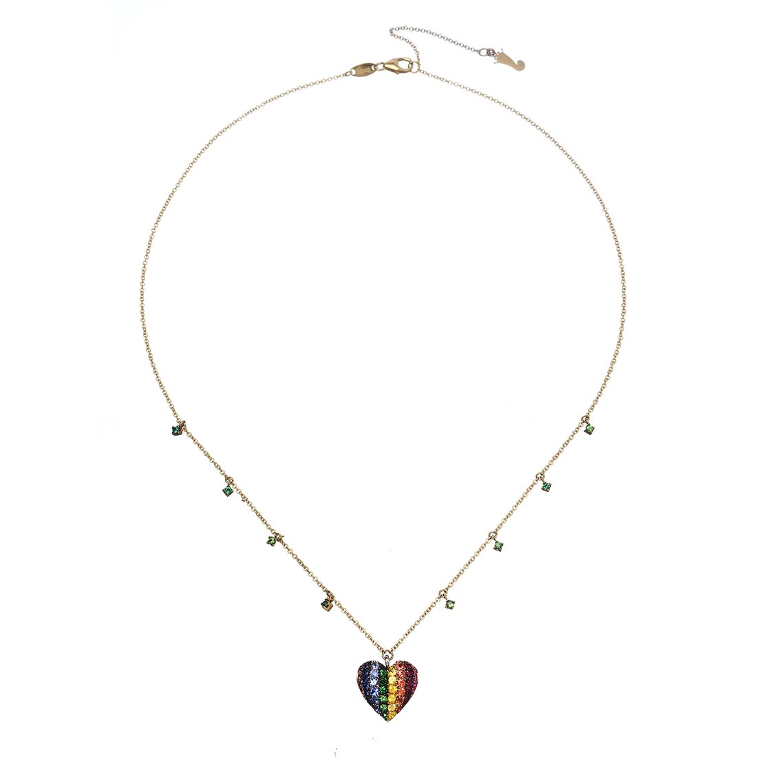 Pippo Perez 18kt Yellow Gold Medium Rainbow Heart Necklace