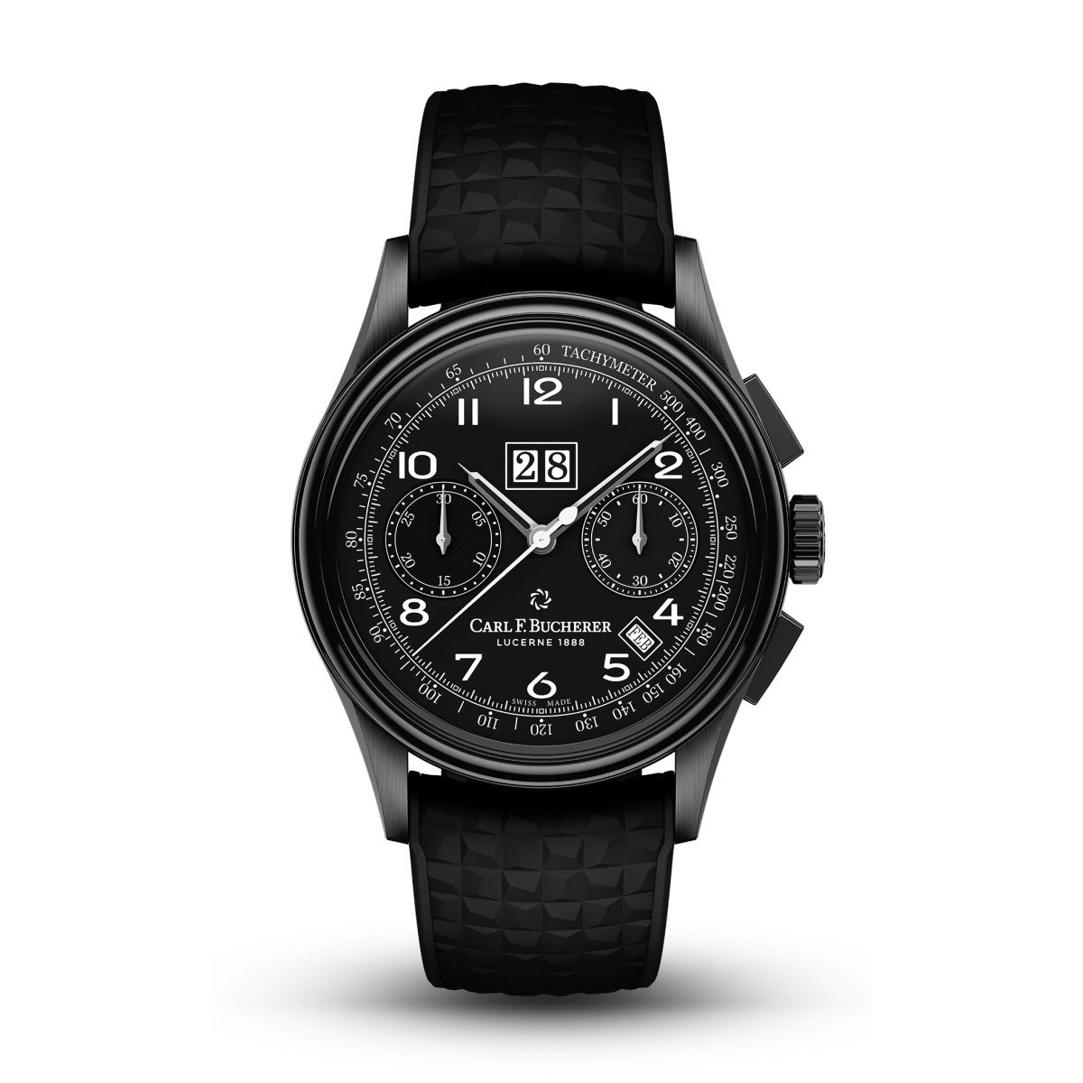 Carl F. Bucherer Heritage BiCompax Annual Watch With Black Rubber Band
