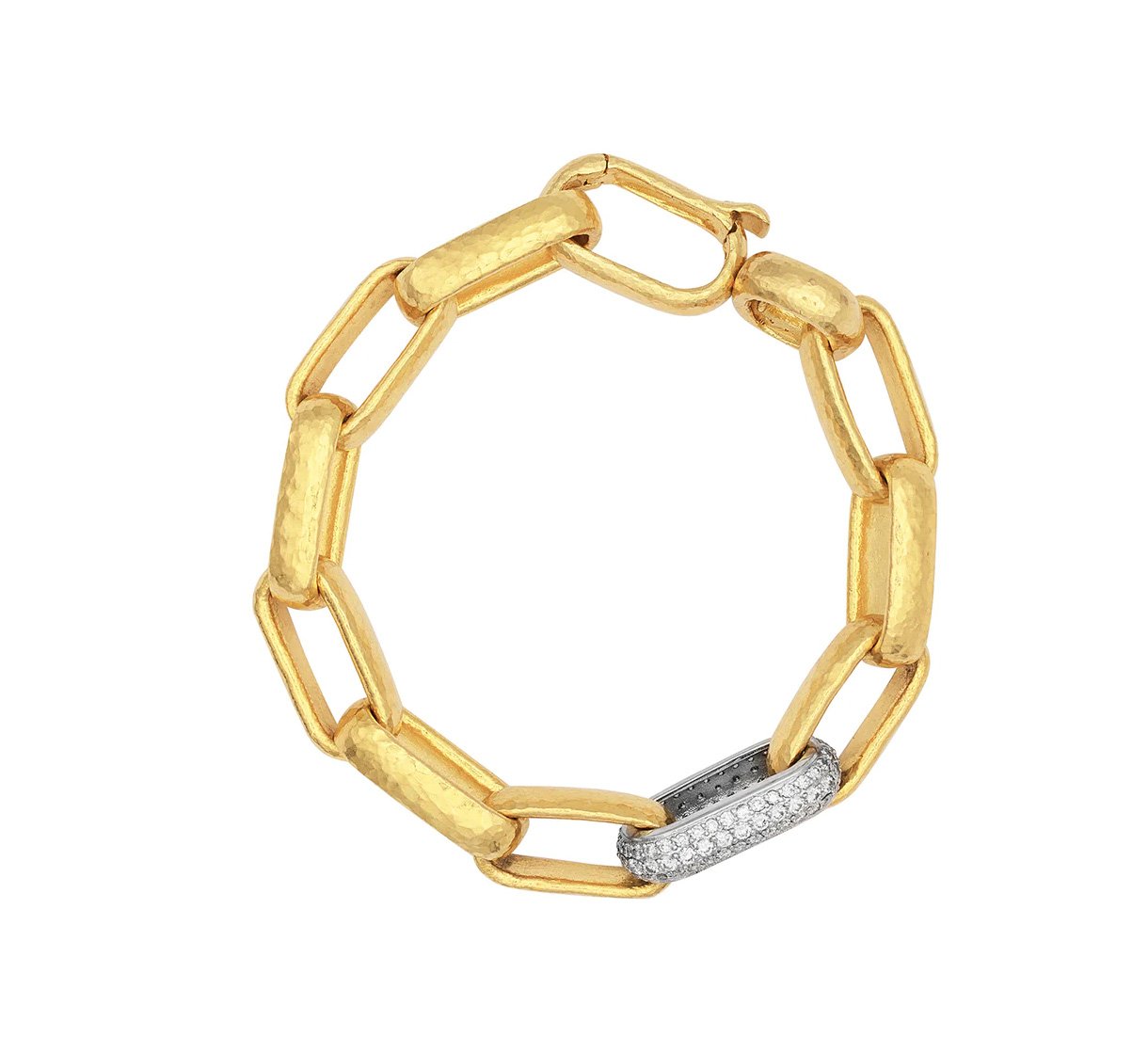 Gurhan "Hoopla" Pave Gold Single-Strand Link Bracelet