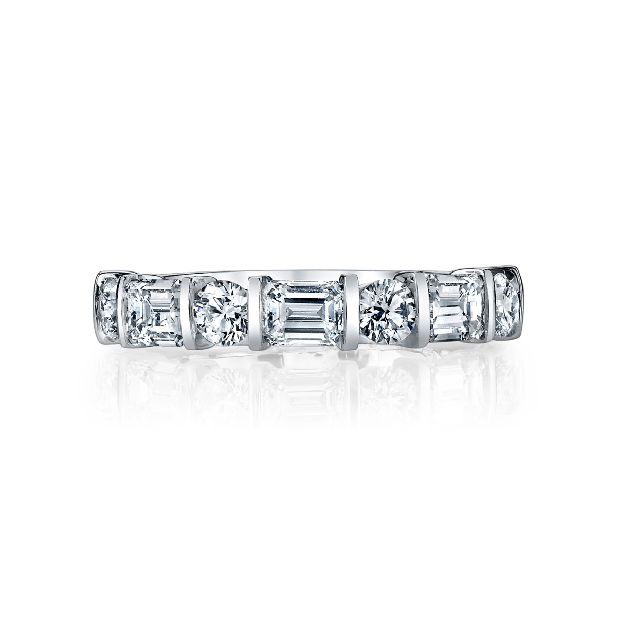 Alternating Diamond Halfway Platinum Band
