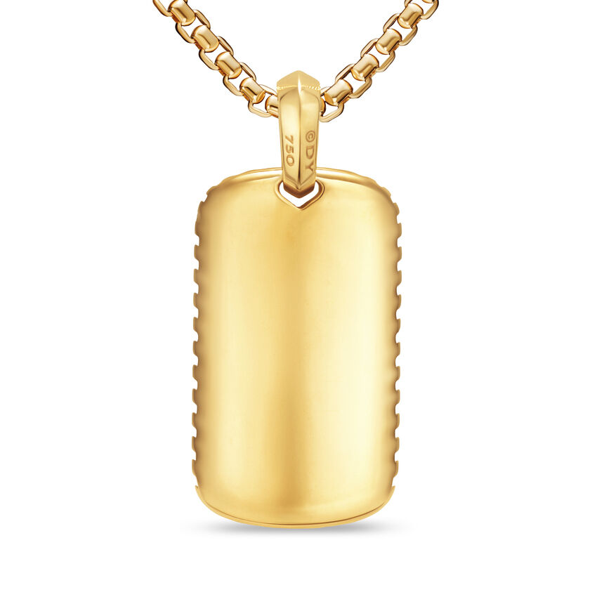 Chevron Tag in 18kt Yellow Gold with Tiger's Eye