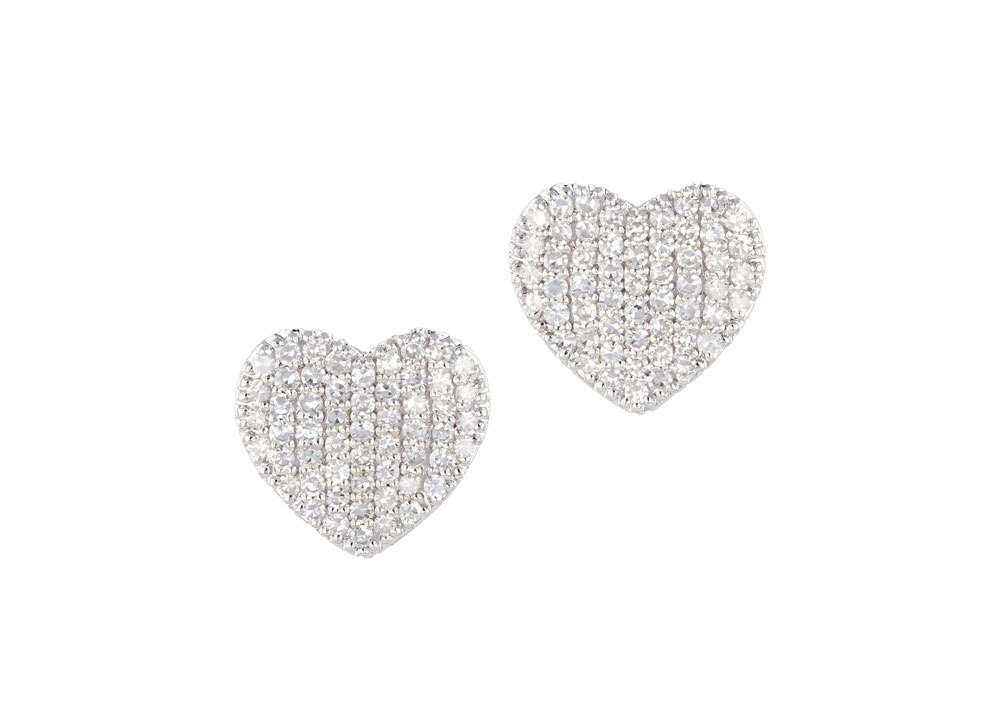 Phillips House "Affair" Infinity 14kt Yellow Gold Diamond Mini Heart Stud Earrings
