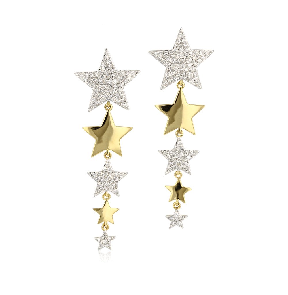 "Infinity" Diamond Star Drop Earrings