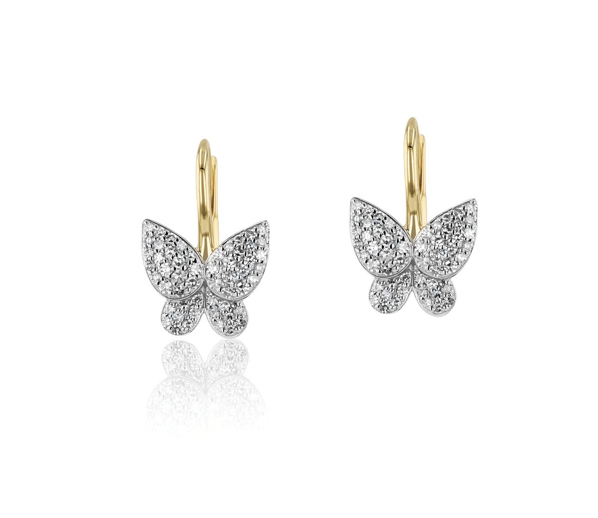 Phillips House "Affair" 14kt Yellow Gold Petite Butterfly Leverbacks