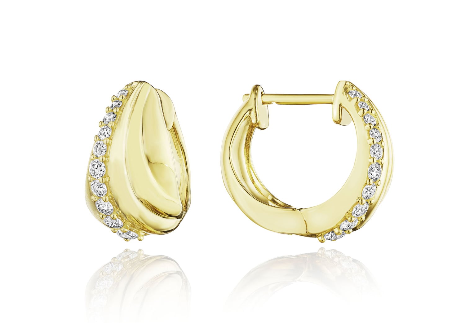 Penny Preville 18kt Yellow Gold Bold Diamond Huggie Earrings
