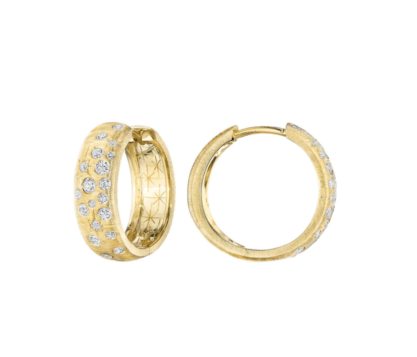 Penny Preville Huggie 18kt Yellow Gold Diamond Earrings