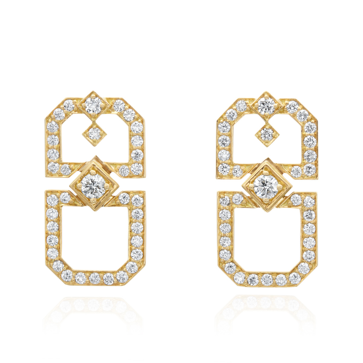 "Secret Garden" 18kt Yellow Gold Earrings 
