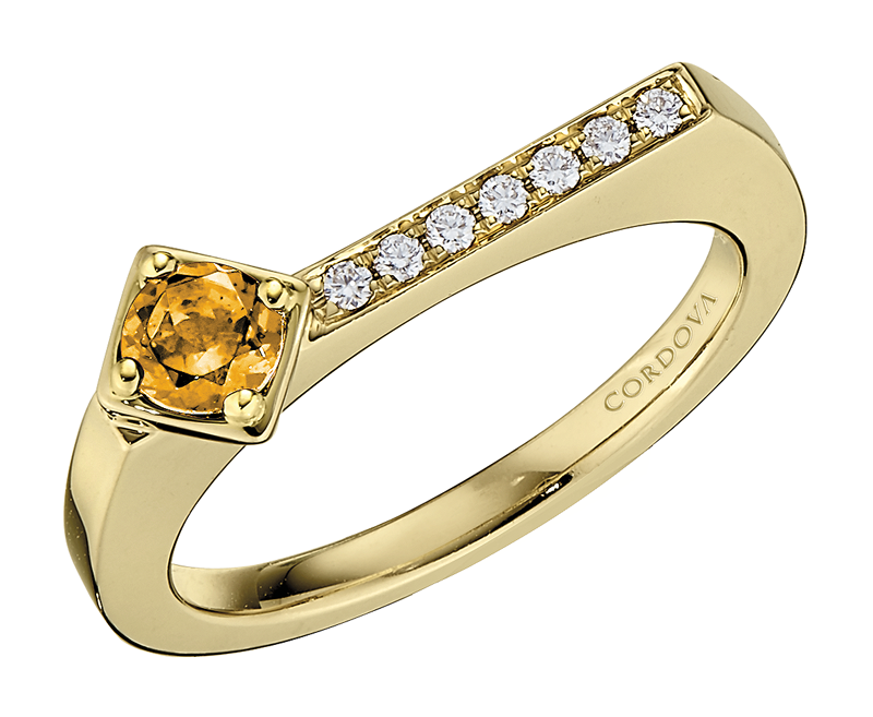 Cordova "Encore" Citrine 14kt Yellow Gold Stackable Ring