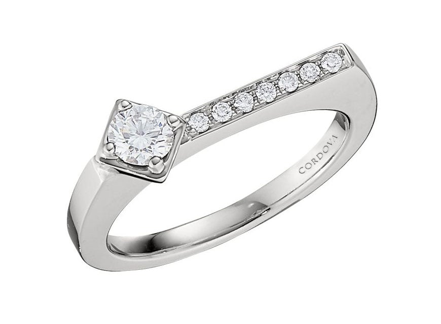 "Encore" 14kt White Gold Diamond Stackable Ring