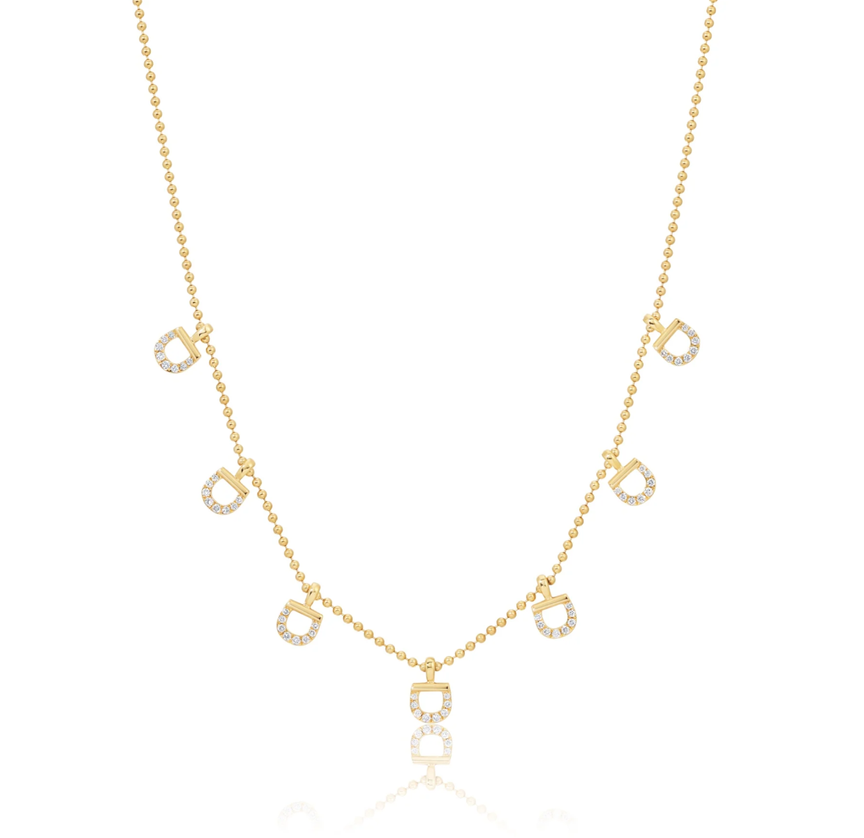 Graziela Gems Diamond Bit Station Necklace in 18kt Yellow Gold