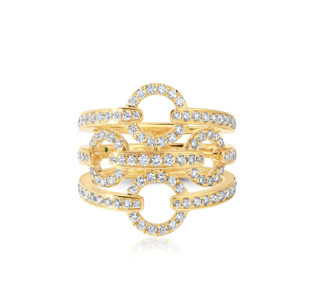 Diamond Halter Statement Ring in 18kt Yellow Gold