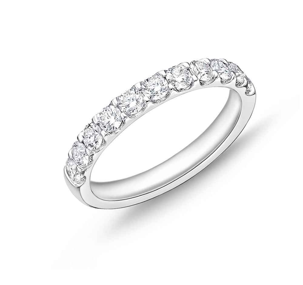 "Odessa" Platinum Half Round Diamond Band
