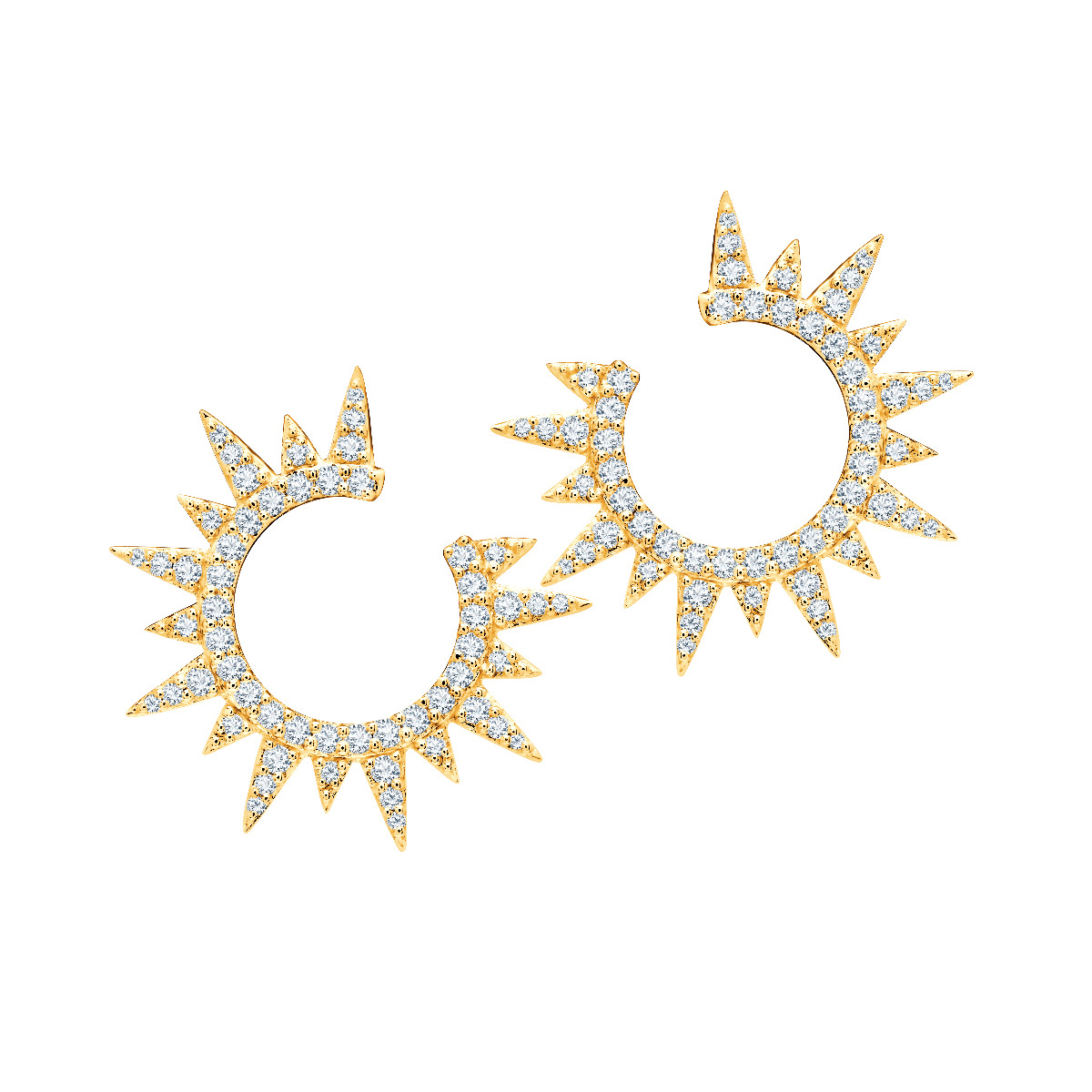Diamond Starburst Earrings in 18kt Yellow Gold