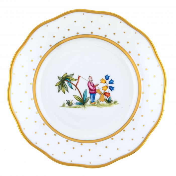 Herend Dessert Plate - Multicolor, Asian Garden Motif