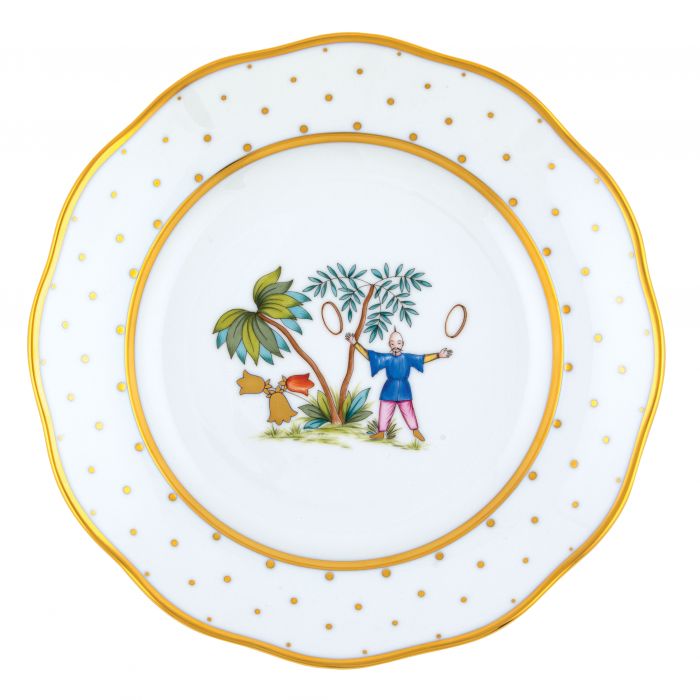 Herend Dessert Plate - Multicolor, Asian Garden Motif