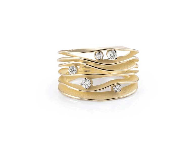  Annamaria Cammilli “Dune” 18kt Yellow Gold Diamond Ring