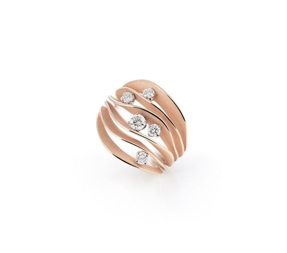 Annamaria Cammilli “Dune” 18kt Pink Champagne Gold Diamond Ring