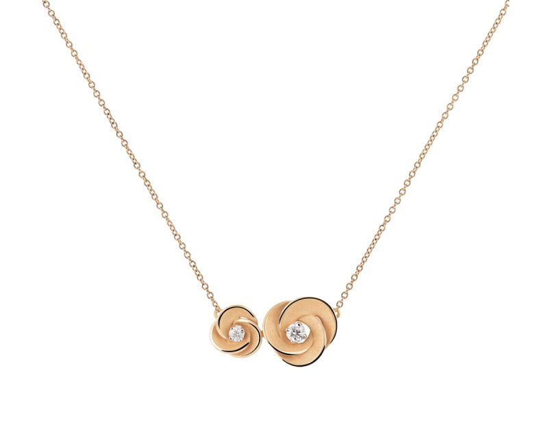 "Desert Rose" Collier 18kt Orange Apricot Gold Diamond Necklace