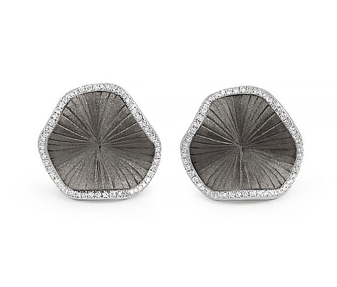“Sultana” 18kt Black Lava Gold Diamond Earrings