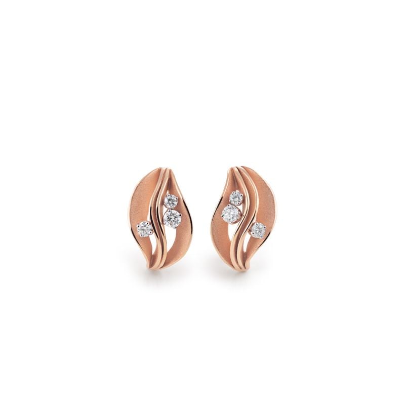 Annamaria Cammilli "Dune" 18kt Pink Champagne Gold Diamond Earrings 