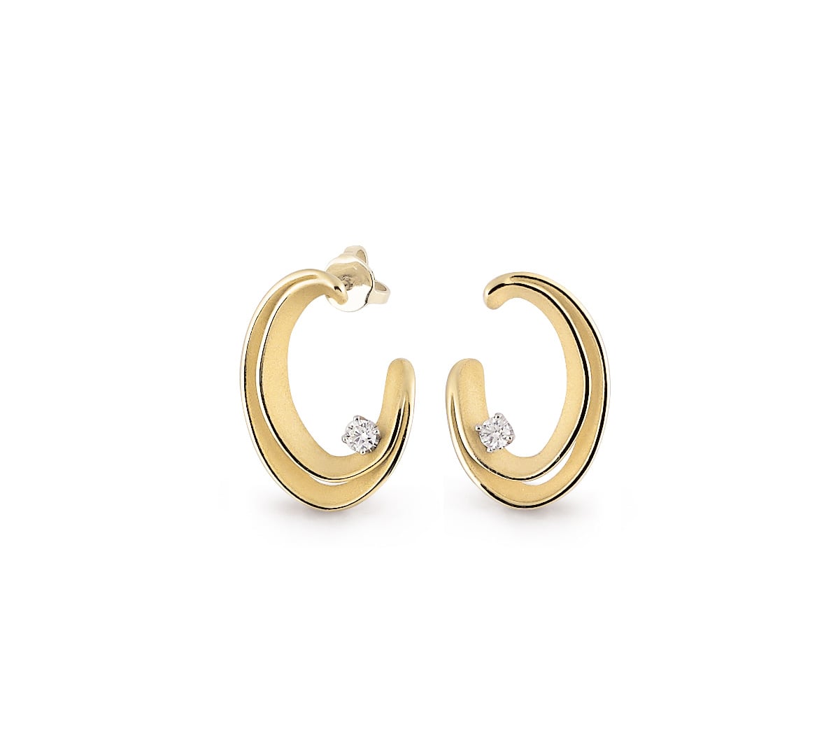 Annamaria Cammilli "Dune" 18kt Sunrise Yellow Gold Diamond Earrings