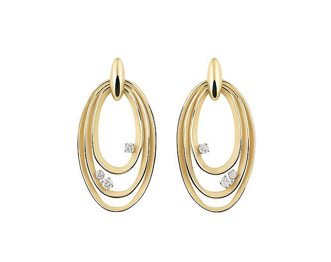 "Dune" Chic 18kt Yellow Gold Diamond Earrings 