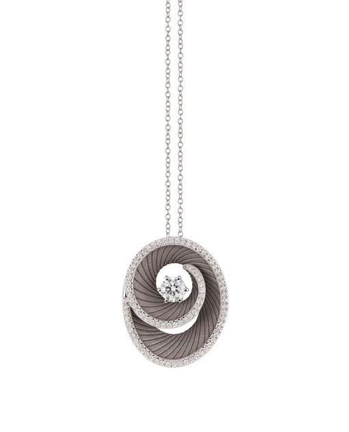 “Athena” 18kt Black Lava Gold Diamond Pendant Necklace