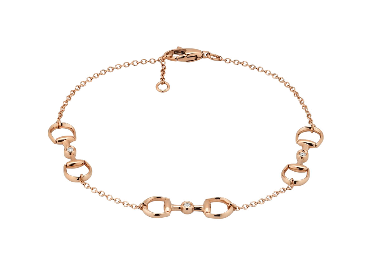 "Horsebit" Mini 18kt Rose Gold Diamond Bracelet